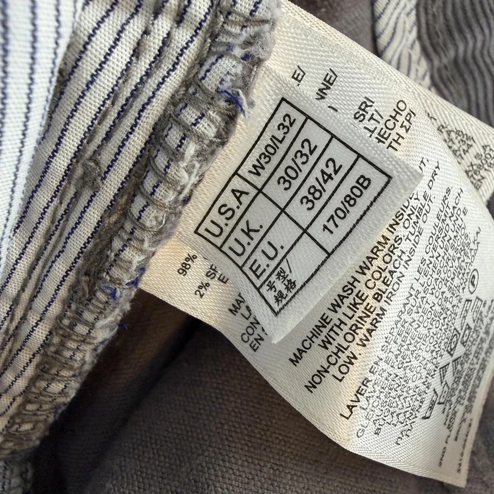Brooks Brothers Mens 30x32 Gray Corduroy Pants Regular Clark Stretch Chino
